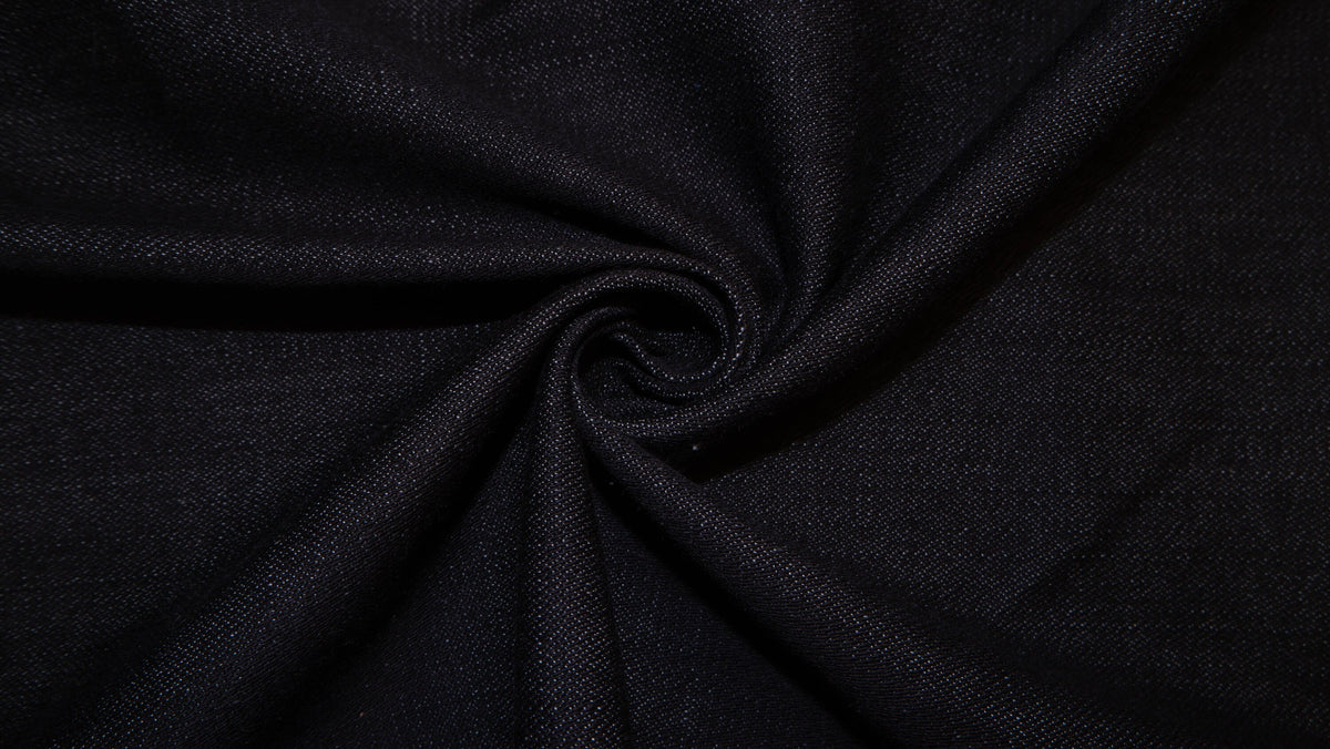 Black Denim #130 Cotton Spandex Woven Apparel Fabric Sewing Jeans Pants Bottom Weight 56"-58" Wide By The Yard