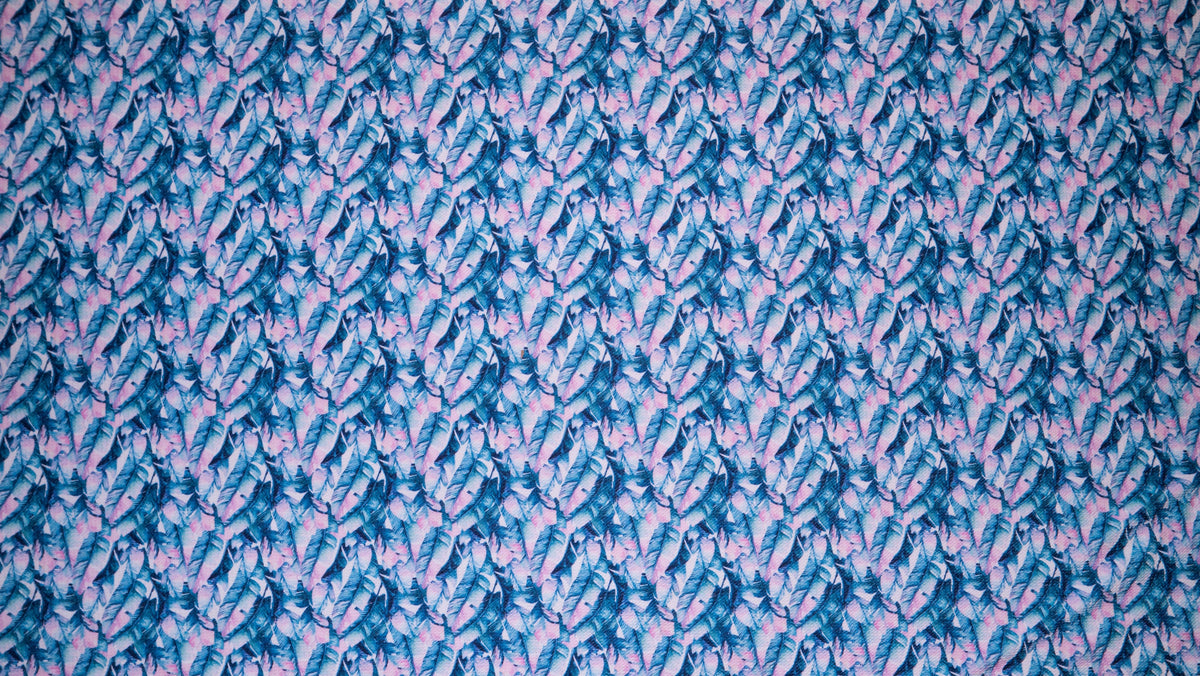 Banana Leaf Bullet Print #198 Ribbed Scuba Techno Double Knit 2-Way Stretch Poly Spandex Apparel Craft Fabric 58"-60" Wide BTY