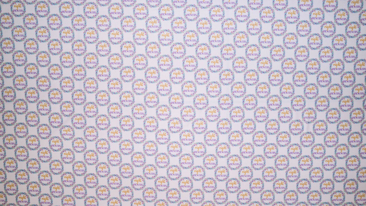 Eight Month Milestone Bullet Print #208 Ribbed Scuba Techno Double Knit 2-Way Stretch Poly Spandex Apparel Craft Fabric 58"-60" Wide BTY