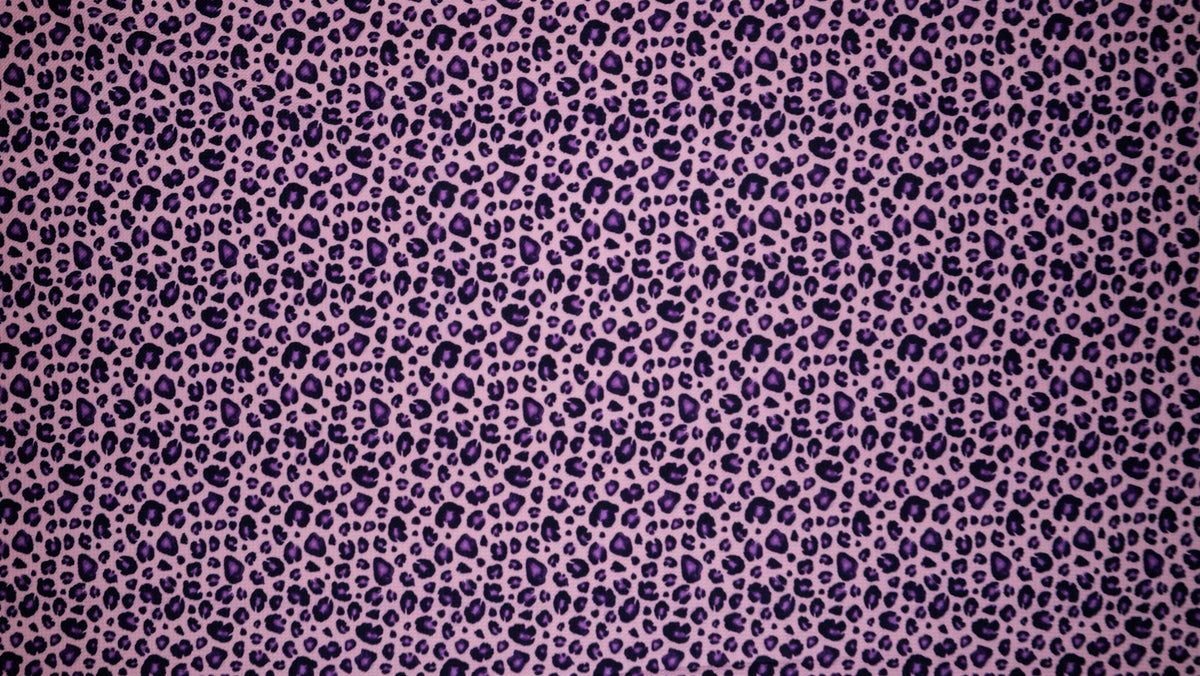 Purple Leopard Animal Bullet Print #191 Ribbed Scuba Techno Double Knit 2-Way Stretch Poly Spandex Apparel Craft Fabric 58"-60" Wide BTY