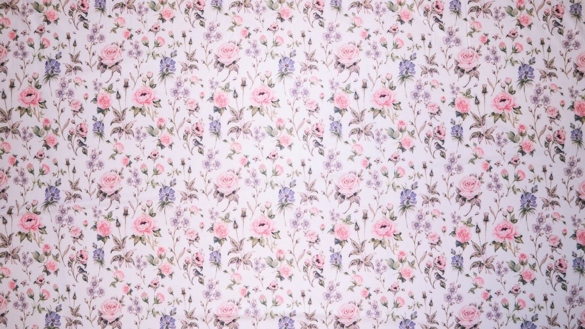 Wildflower #29 Double Brushed Polyester Spandex Apparel Stretch Fabric 190 GSM 58"-60" Wide By The Yard