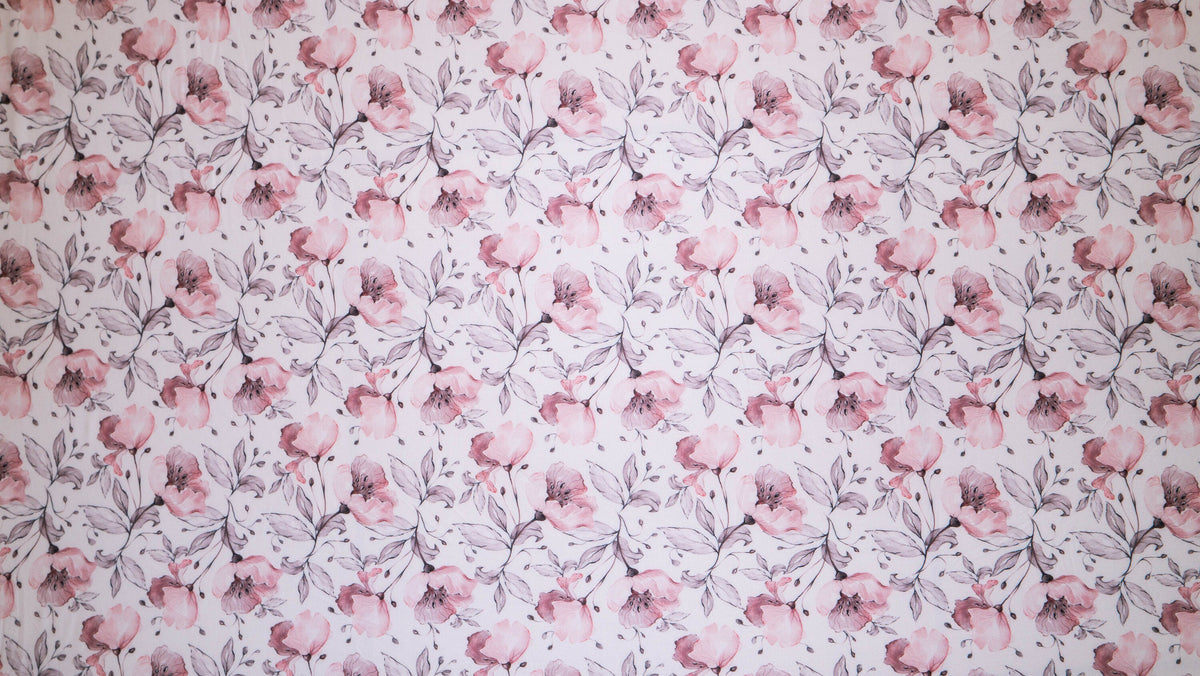 Watercolor Floral #39 Double Brushed Polyester Spandex Apparel Stretch Fabric 190 GSM 58"-60" Wide By The Yard