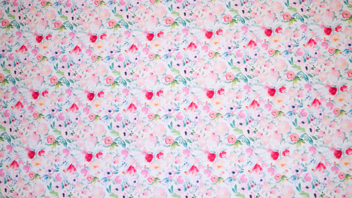 Floral Watercolor Bullet Print #222 Ribbed Scuba Techno Double Knit 2-Way Stretch Poly Spandex Apparel Craft Fabric 58"-60" Wide BTY