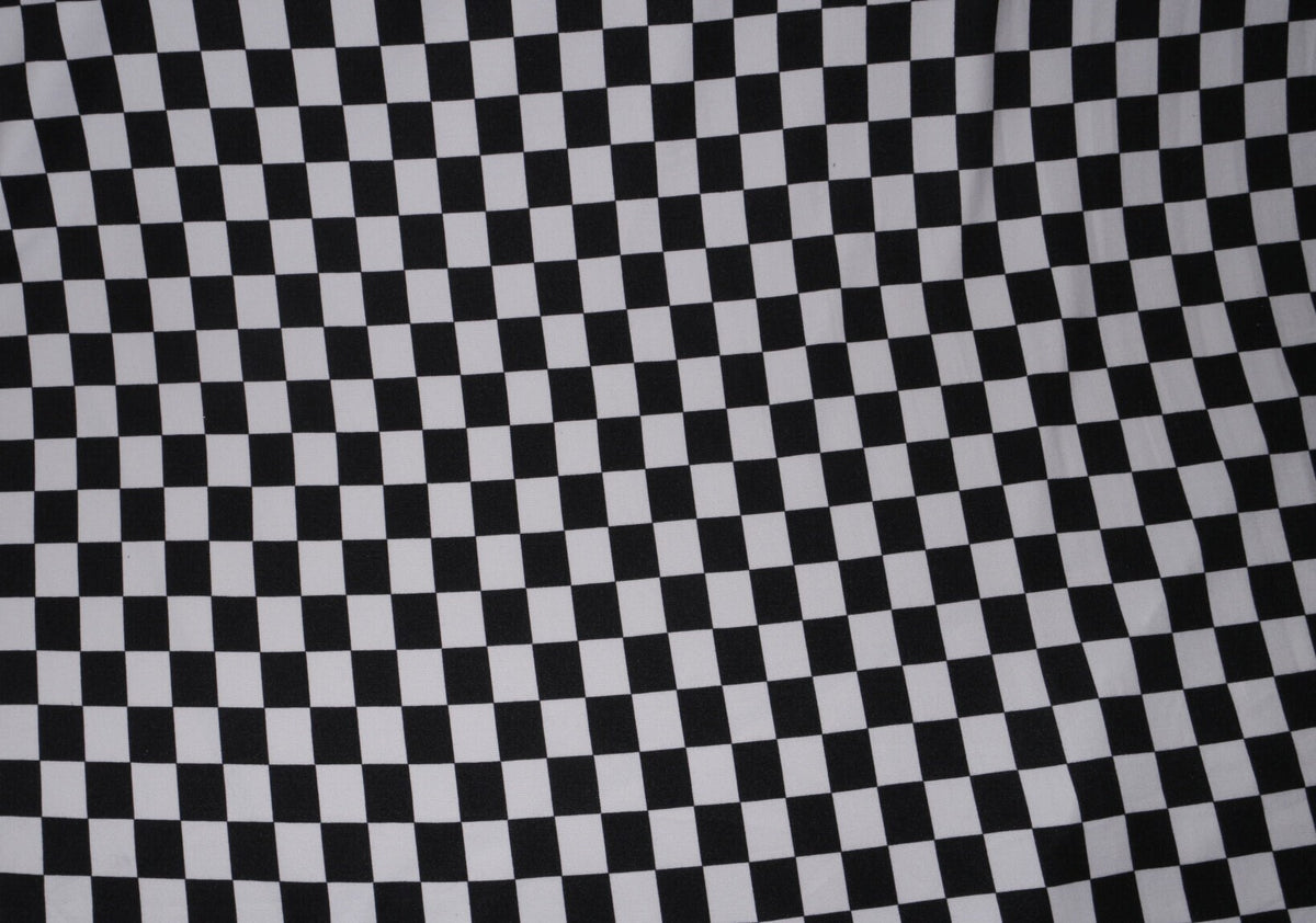 Double Brushed Poly Checker Board Print #55 Poly Spandex Apparel Stretch Fabric 190 GSM 58"-60" Wide By The Yard