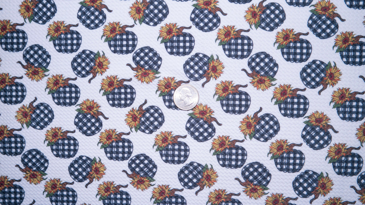 Buffalo Plaid Pumpkin Bullet Print #341 Ribbed Scuba Techno Double Knit 2-Way Stretch Poly Spandex Apparel Craft Fabric 58"-60" Wide BTY