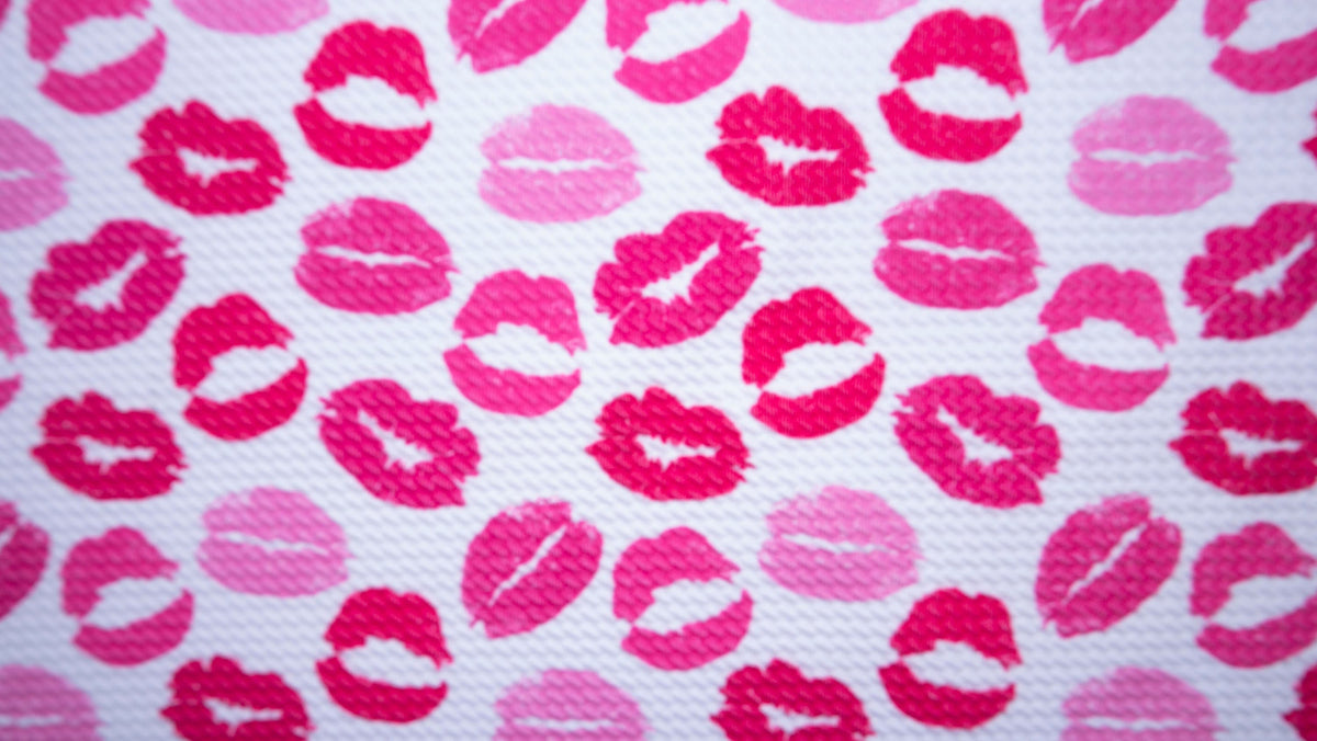Kiss Lipstick Bullet Print #350 Ribbed Scuba Techno Double Knit 2-Way Stretch Poly Spandex Apparel Craft Fabric 58"-60" Wide BTY