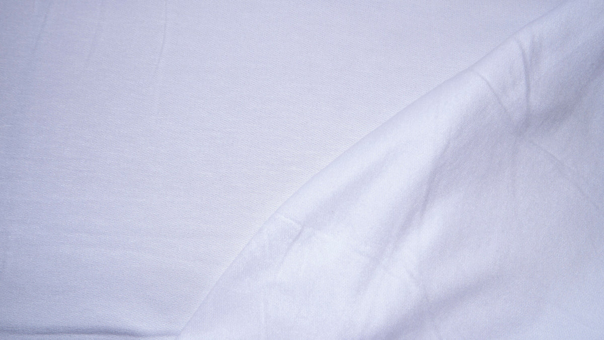 Brushed White French Terry #42 95% Rayon 5 Spandex 210 GSM Apparel Fabric Stretch Medium Weight Soft 58"-60" Wide By The Yard