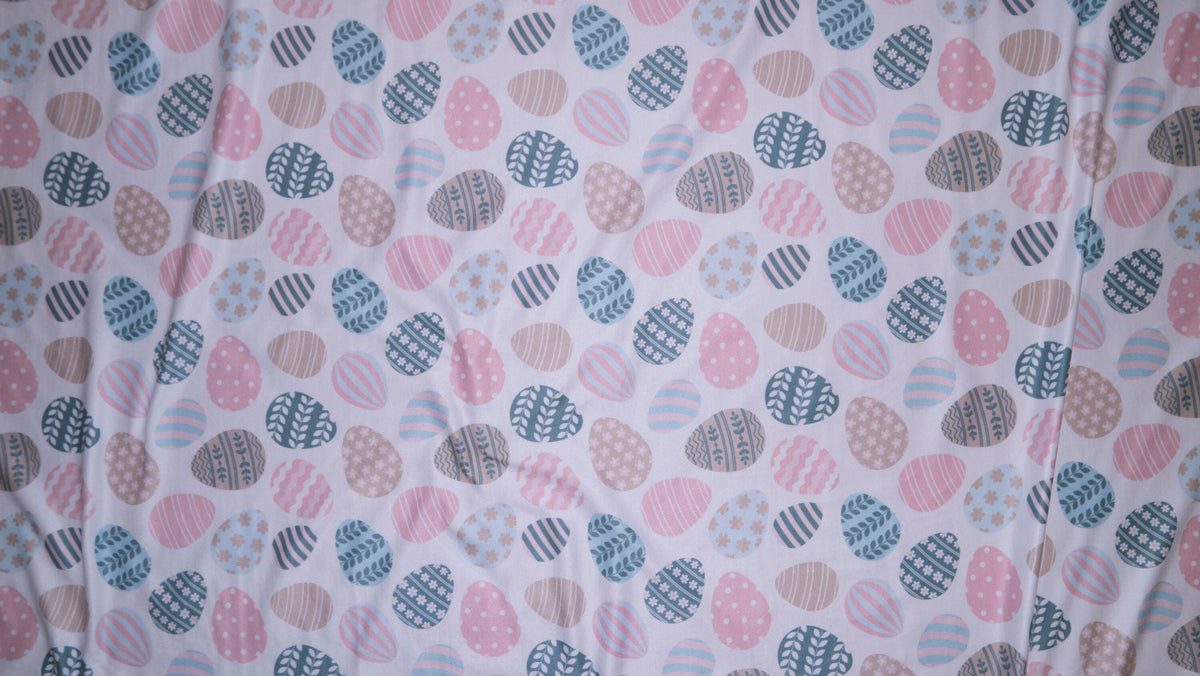 Pastel Eggs #170 Double Brushed Polyester Spandex Apparel Stretch Fabric 190 GSM 58"-60" Wide By The Yard