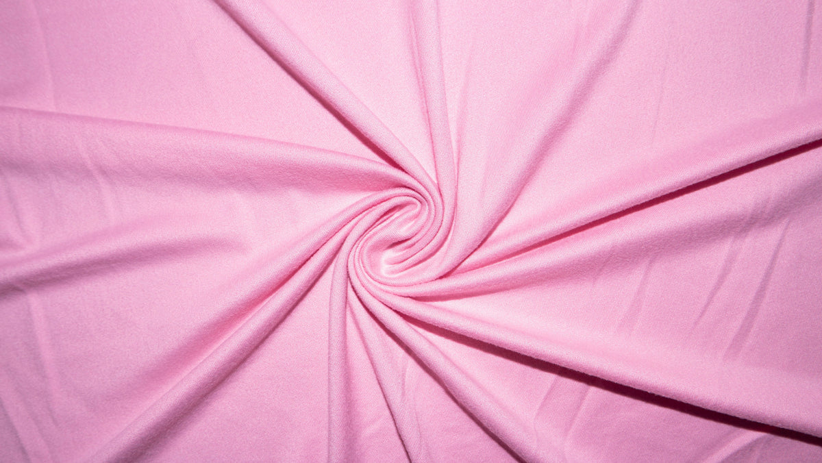 Baby Pink #49 Double Brushed Polyester Spandex Apparel Stretch Fabric 190 GSM 58"-60" Wide By The Yard