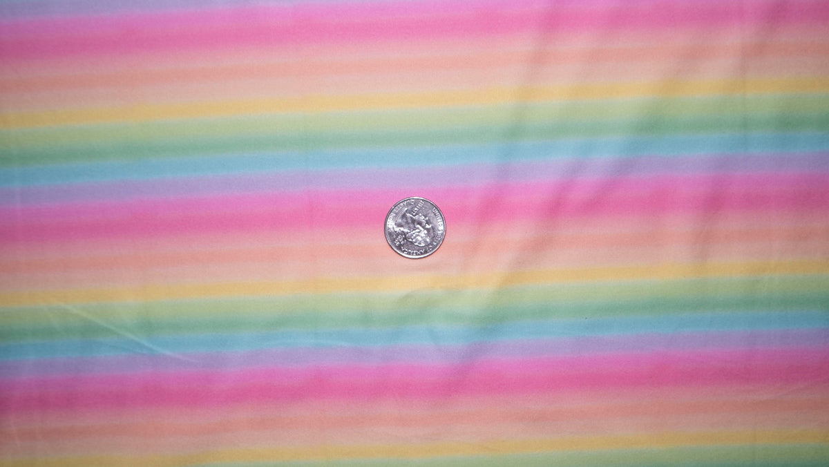 Rainbow Stripe DBP Print #212 Double Brushed Polyester Spandex Apparel Stretch Fabric 190 GSM 58"-60" Wide By The Yard
