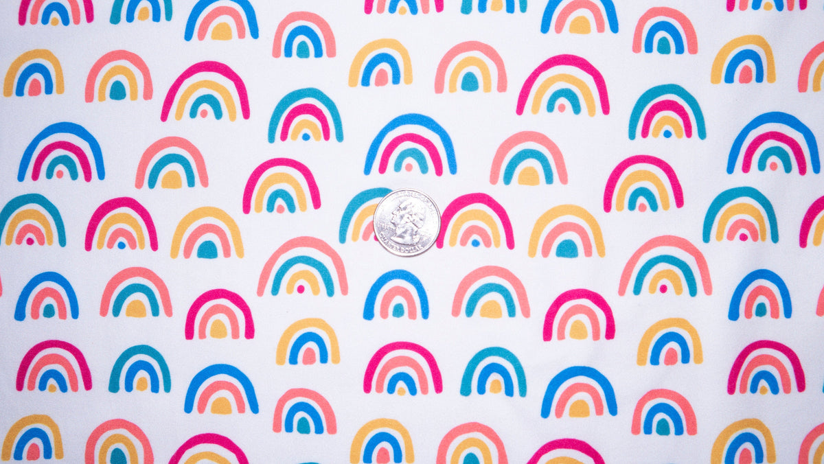 Rainbow DBP Print #207 Double Brushed Polyester Spandex Apparel Stretch Fabric 190 GSM 58"-60" Wide By The Yard