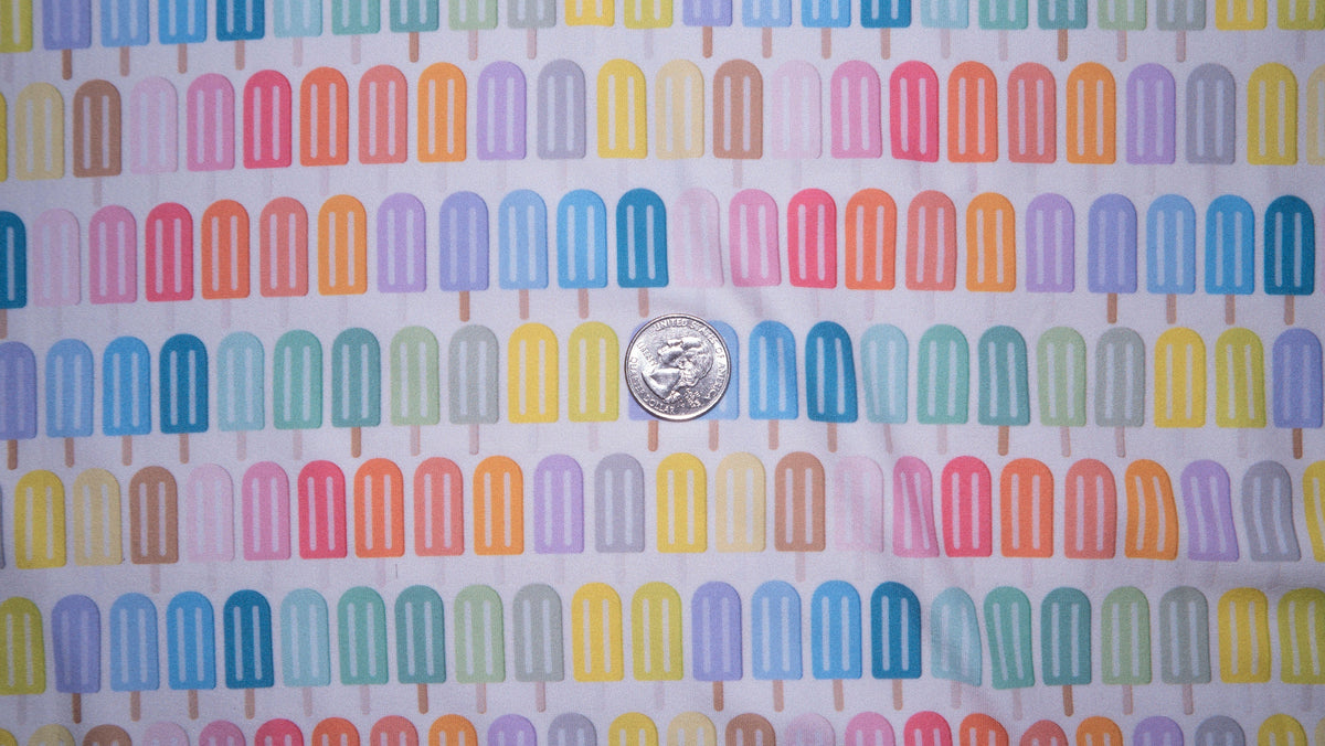 Popsicles DBP Print #209 Double Brushed Polyester Spandex Apparel Stretch Fabric 190 GSM 58"-60" Wide By The Yard