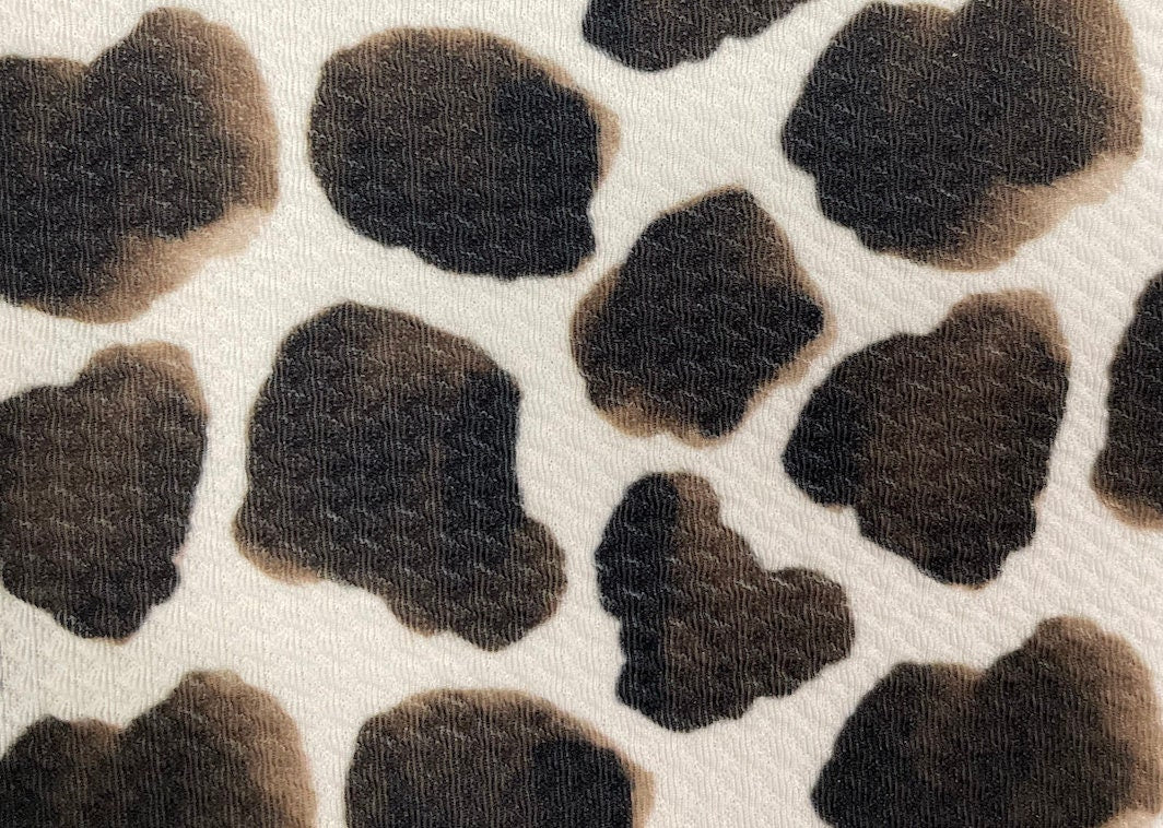 Watercolor Cow Spot Bullet Print #394 Ribbed Scuba Techno Double Knit 2-Way Stretch Poly Spandex Apparel Craft Fabric 58"-60" Wide BTY