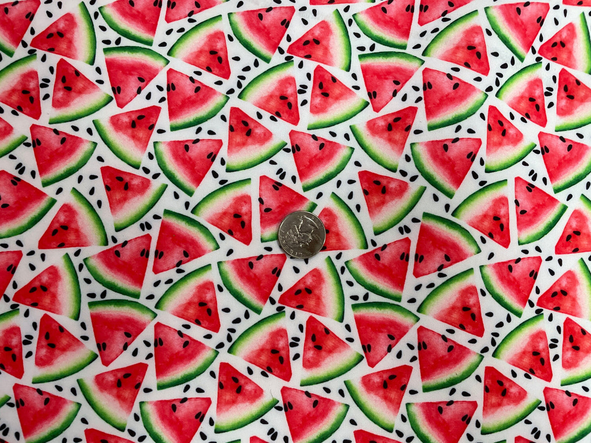 Watermelon Super Scuba Print #12 Techno Double Knit 2-Way Stretch Fabric Polyester Spandex Apparel Craft Fabric 58"-60" Wide By The Yard