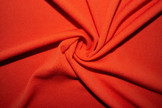 Orange Liverpool #09 Ribbed Scuba Techno Double Knit Solid 2-Way Stretch Polyester Spandex 58"-60" Wide By The Yard