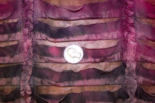 Pink Tie Dye 1" Sequin Ruffle Knit Polyester Spandex Stretch Apparel Craft Fabric Skirt Dress 52"-54" Wide By The Yard