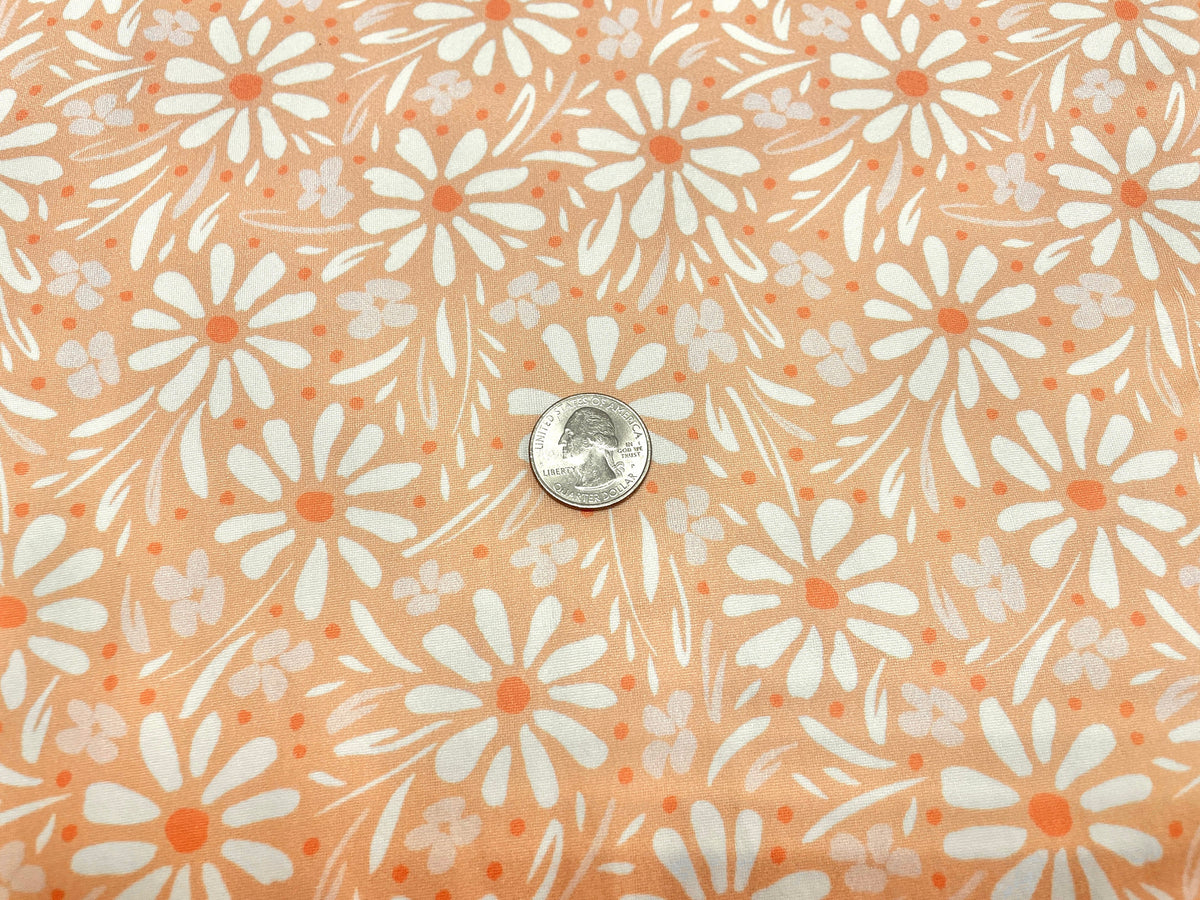 250 GSM DBP Spring Floral Print #435 Double Brushed Polyester Spandex Apparel Stretch Fabric 58"-60" Wide By The Yard