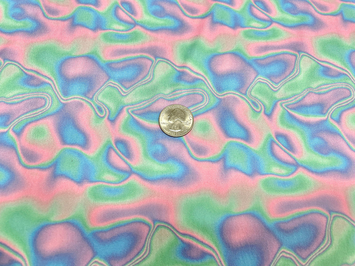 Neon Marble DBP Print #459 Double Brushed Polyester Spandex Apparel Stretch Fabric 190 GSM 58"-60" Wide By The Yard