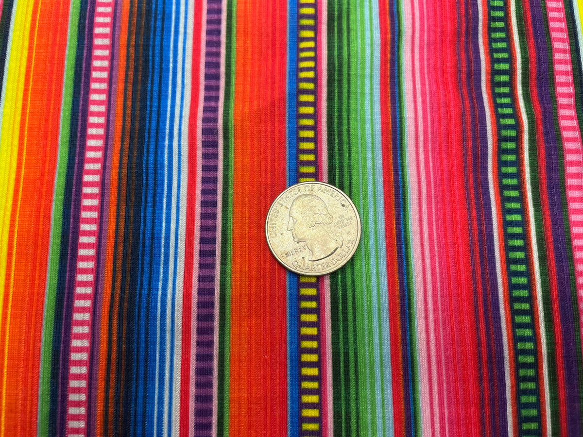 Sarape DBP 4x2 Rib Knit Print #64 Double Brushed Polyester Spandex Stretch 190GSM Apparel Fabric 58"-60" Wide By The Yard