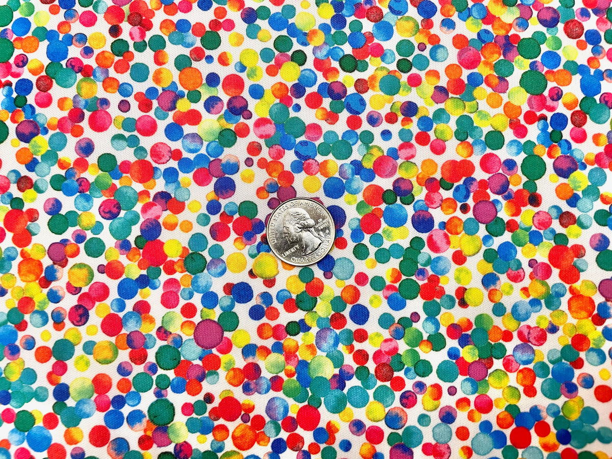 Confetti Dot Super Scuba Techno Print #40 Double Knit 2-Way Stretch Fabric Poly Spandex Apparel Craft Fabric 58"-60" Wide By The Yard