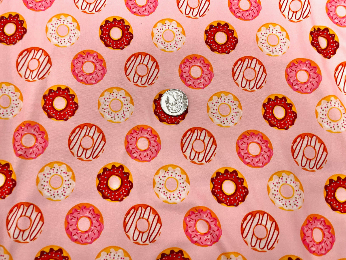 Donuts Sprinkles DBP Print #485 Double Brushed Polyester Spandex Apparel Stretch Fabric 190 GSM 58"-60" Wide By The Yard