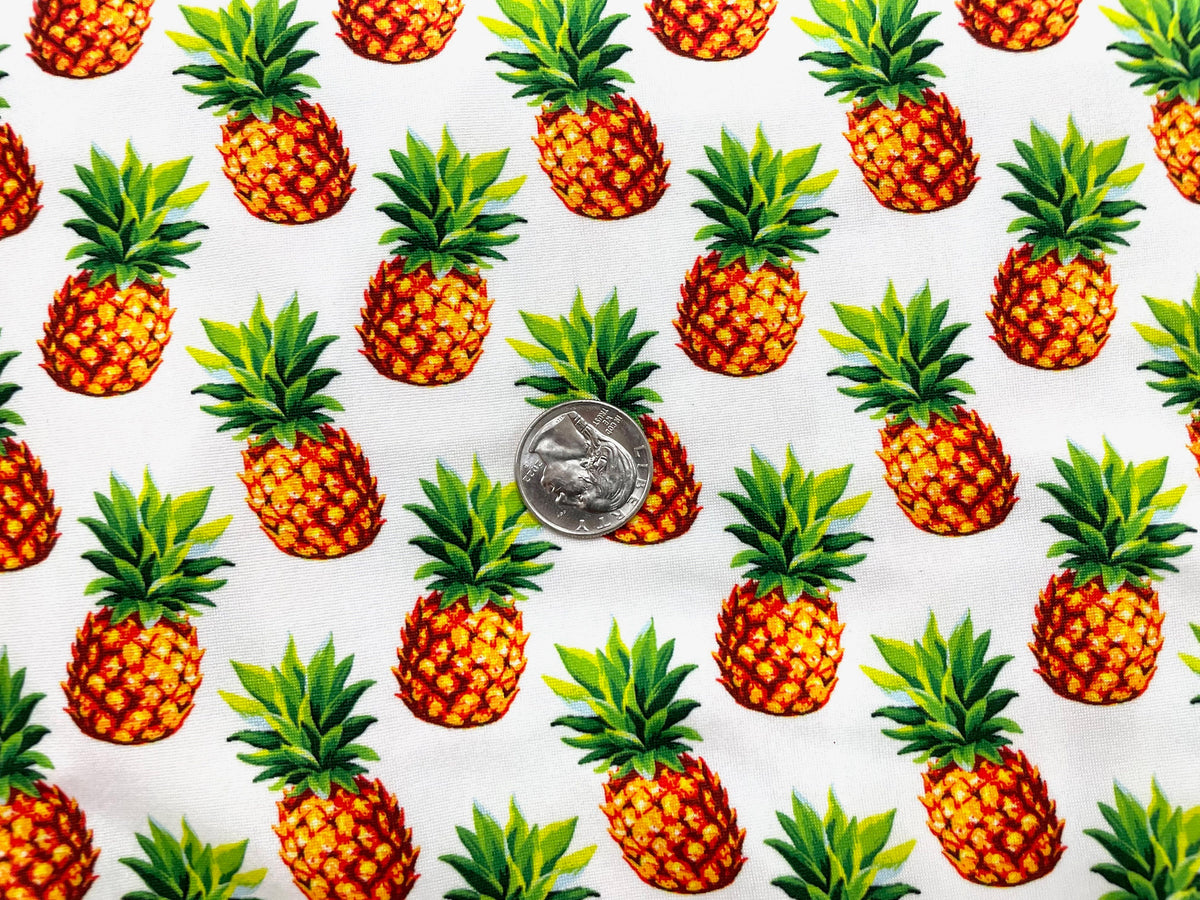 Pineapple DBP Print #487 Double Brushed Polyester Spandex Apparel Stretch Fabric 190 GSM 58"-60" Wide By The Yard