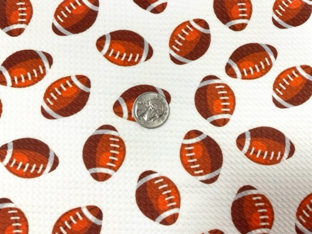 Football Bullet Print #613 Ribbed Scuba Techno Double Knit 2-Way Stretch Poly Spandex Apparel Craft Fabric 58"-60" Wide BTY