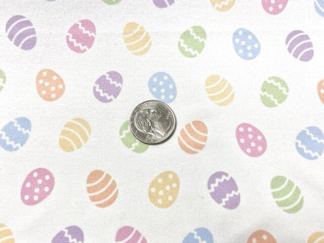250 GSM DBP Easter Egg Pastel Spring Print #723 Double Brushed Polyester Spandex Apparel Stretch Fabric 58"-60" Wide By The Yard