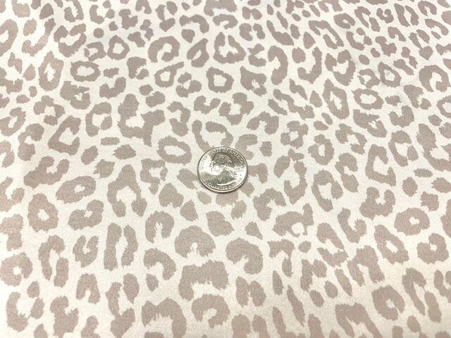 250 GSM DBP Neutral Leopard Animal Print #801 Double Brushed Polyester Spandex Apparel Stretch Fabric 58"-60" Wide By The Yard