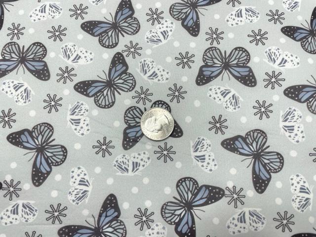 Brittany Frost Designs Butterfly Snow Super Scuba Techno Print #199 Double Knit Stretch Fabric Poly Spandex Fabric 58"-60" Wide By The Yard