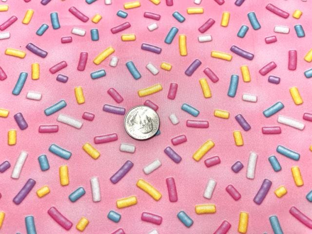Sprinkles Pink Super Scuba Techno Print #206 Double Knit Stretch Fabric Poly Spandex Apparel Craft Fabric 58"-60" Wide By The Yard