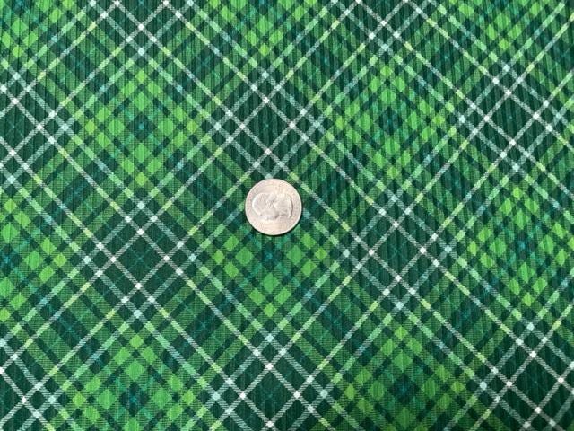 4x2 Rib Plaid Green White DBP Knit Print #528 Double Brushed Poly Spandex Stretch 190GSM Apparel Fabric 58"-60" Wide By The Yard