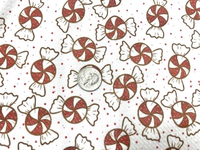 Brittany Frost Designs Peppermint Bullet Print #863 Ribbed Scuba Double Knit Stretch Poly Spandex Apparel Craft Fabric 58"-60" Wide BTY