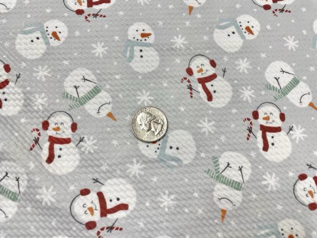 Brittany Frost Designs Snowman Winter Bullet Print #864 Ribbed Scuba Double Knit Stretch Poly Spandex Apparel Craft Fabric 58"-60" Wide BTY