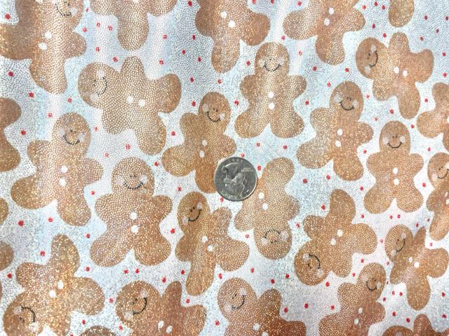 Brittany Frost Designs Cookie Man Sparkle Print #36 Shiny Shimmer Stretch Poly Spandex 190 GSM Apparel Craft Fabric 58"-60" Wide By The Yard