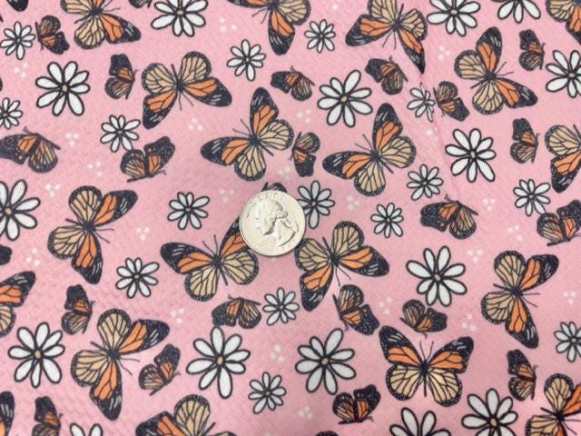 Brittany Frost Designs 90's Butterfly Bullet Print #879 Ribbed Scuba Double Knit Stretch Poly Spandex Apparel Craft Fabric 58"-60" Wide BTY