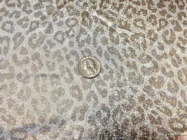Leopard Animal Neutral Tans Print #32 Shiny Shimmer Stretch Poly Spandex 190 GSM Apparel Craft Fabric 58"-60" Wide By The Yard