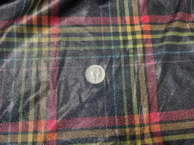 Multi-Color Holiday Plaid Print #39 Shiny Shimmer Stretch Poly Spandex 190 GSM Apparel Craft Fabric 58"-60" Wide By The Yard