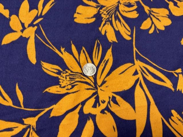 Floral Print DBP Print #971 Double Brushed Polyester Spandex Apparel Stretch Fabric 190 GSM 58"-60" Wide By The Yard