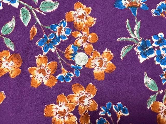 Classic Floral Print DBP Print #964 Double Brushed Polyester Spandex Apparel Stretch Fabric 190 GSM 58"-60" Wide By The Yard