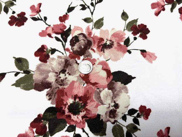 Classic Floral Print DBP Print #979 Double Brushed Polyester Spandex Apparel Stretch Fabric 190 GSM 58"-60" Wide By The Yard
