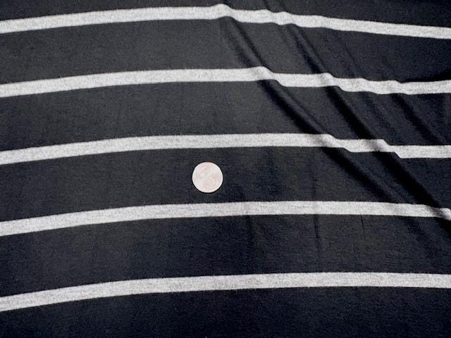 Stripe Black Gray Jersey Knit Print #4 Rayon Spandex Stretch Soft Apparel Fabric 180 GSM 58"-60" Wide By The Yard