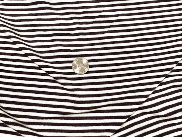 Stripe Black White Jersey Knit Print #7 Rayon Spandex Stretch Soft Apparel Fabric 180 GSM 58"-60" Wide By The Yard