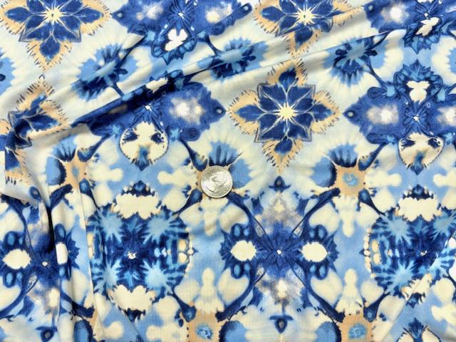 DTY Tie Dye Floral Print #11 Polyester Spandex Apparel Stretch Fabric 190 GSM 58"-60" Wide By The Yard
