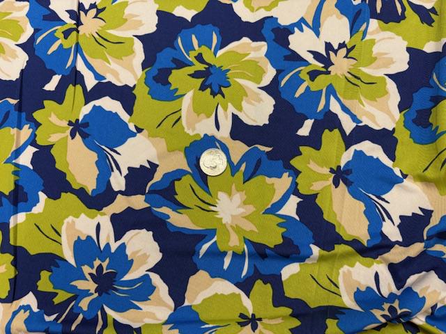 DTY Abstract Floral Print #19 Polyester Spandex Apparel Stretch Fabric 190 GSM 58"-60" Wide By The Yard