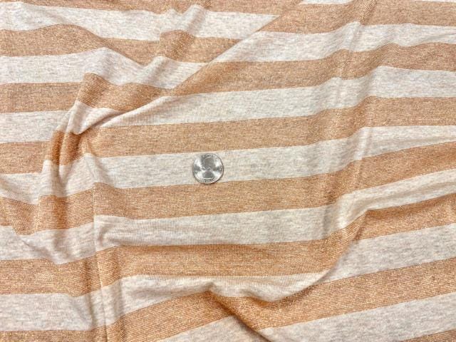 Stripe Metallic Gold Gray Jersey Knit Print #12 Rayon Spandex Stretch Soft Apparel Fabric 180 GSM 58"-60" Wide By The Yard