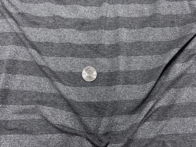 Stripe Metallic Gray Jersey Knit Print #13 Rayon Spandex Stretch Soft Apparel Fabric 180 GSM 58"-60" Wide By The Yard
