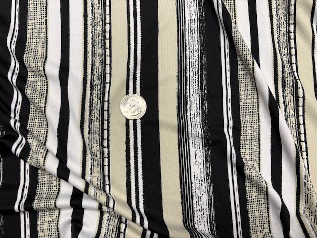 DTY Stripe Print #27 Polyester Spandex Apparel Stretch Fabric 190 GSM 58"-60" Wide By The Yard