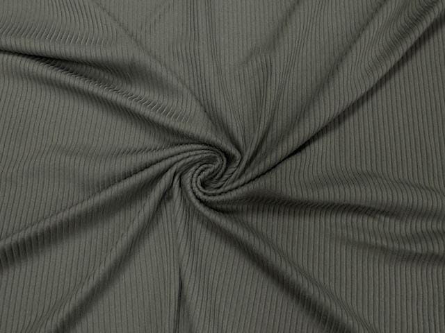 Moss Green DBP 4X2 Rib Knit #75 Double Brushed Polyester Spandex Stretch 190GSM Apparel Fabric 58"-60" Wide By The Yard