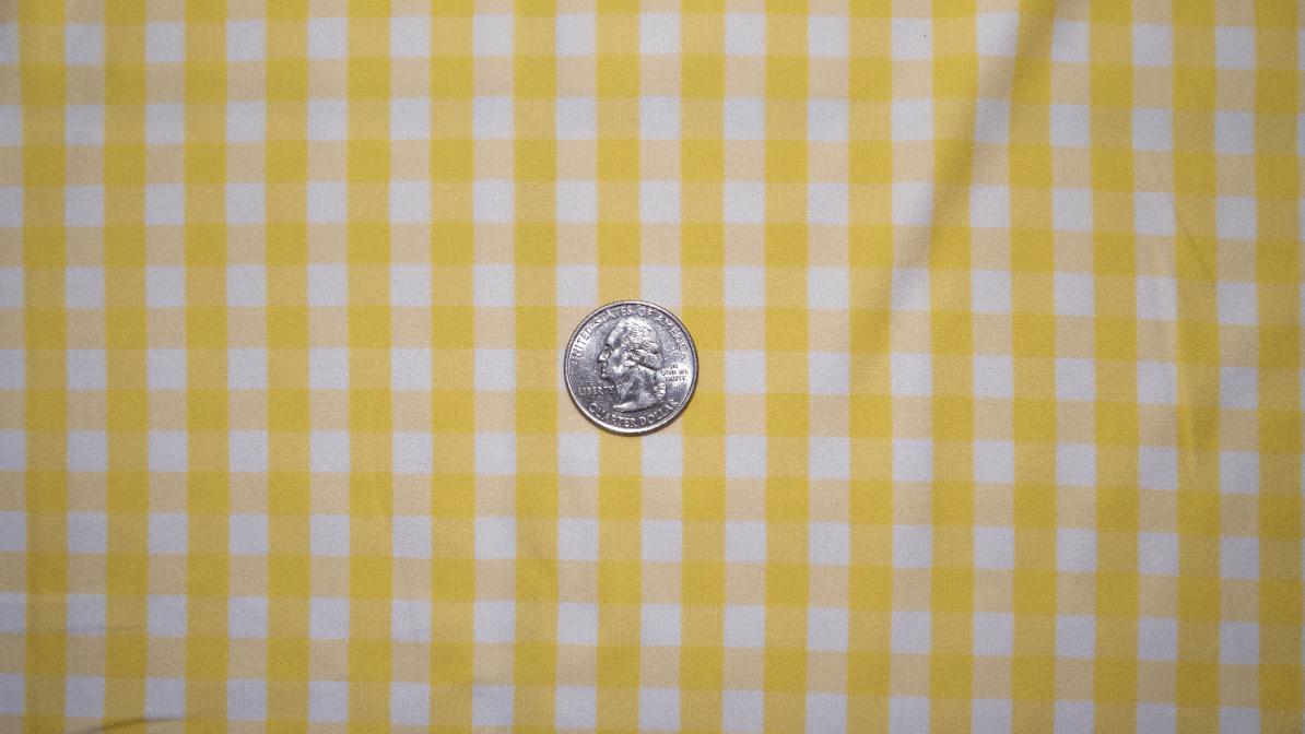 Swimwear Fabric Gingham Yellow Activewear Print #193 Polyester Spandex Stretch By The Yard
